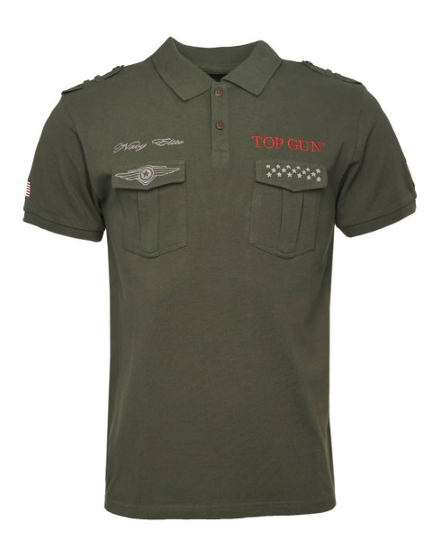 Top Gun® Poloshirt 310-TG2021-3003 Frontansicht olive